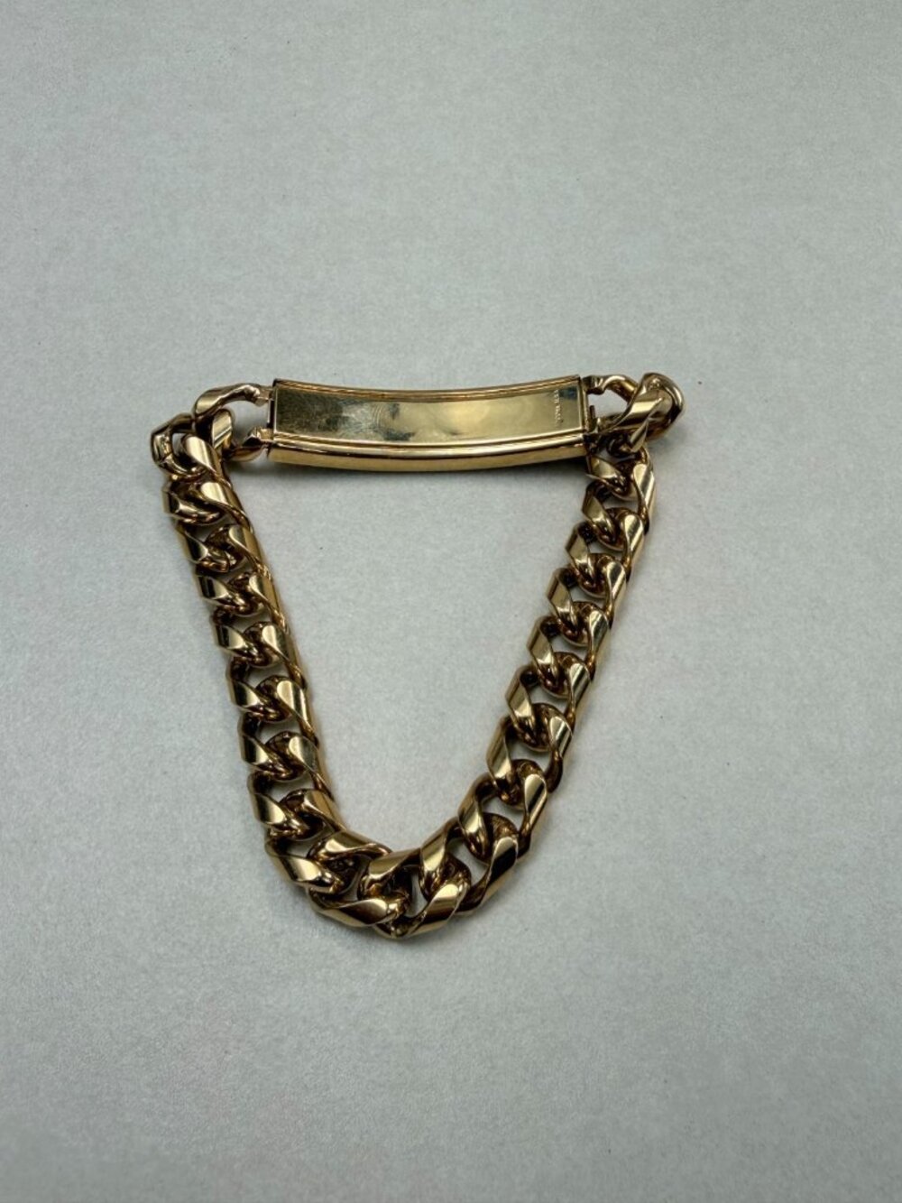 Vintage Speidel I Love You ID Bracelet Gold Tone Chunky Cuban Chain - Picture 5 of 7